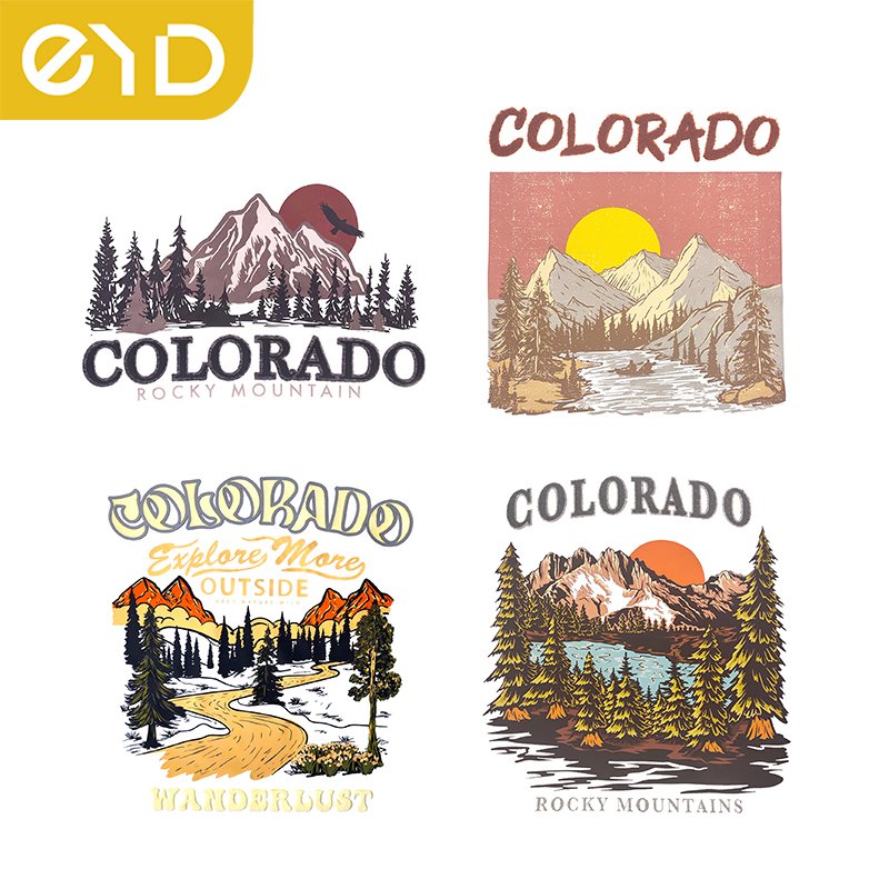 EYD Custom Chenille Embroidered Iron On Patches Dtf Printing Film T Shirt Heat Transfer Dtf Film Heat Transfers For T-Shirts