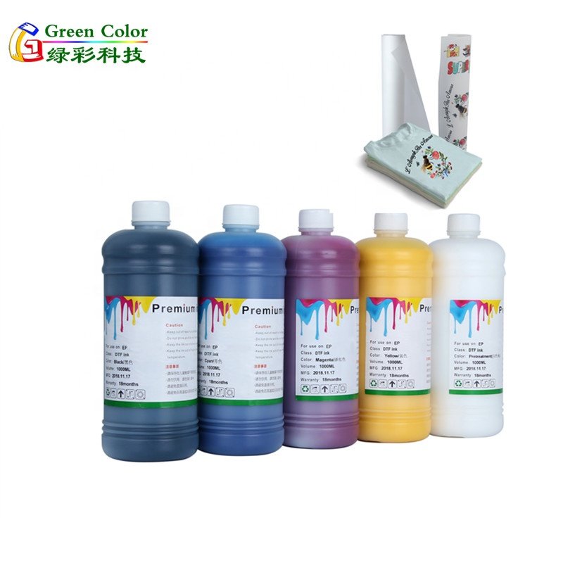 Universal Bulk DTF ink PET Film Textile Pigment Refill White and color 1000ML DTF Ink for Ep L1800 I3200 4720