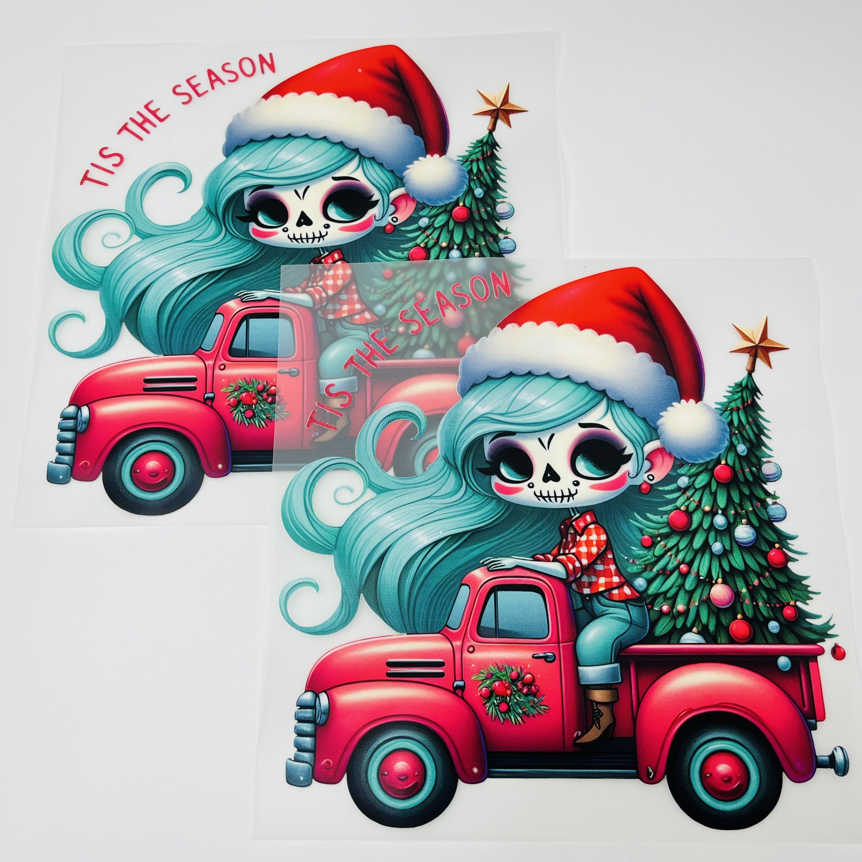 Wholesale custom logo stickers Christmas dtf transfers designs ready to press vinyl dtf film transfer printing for t-shirt
