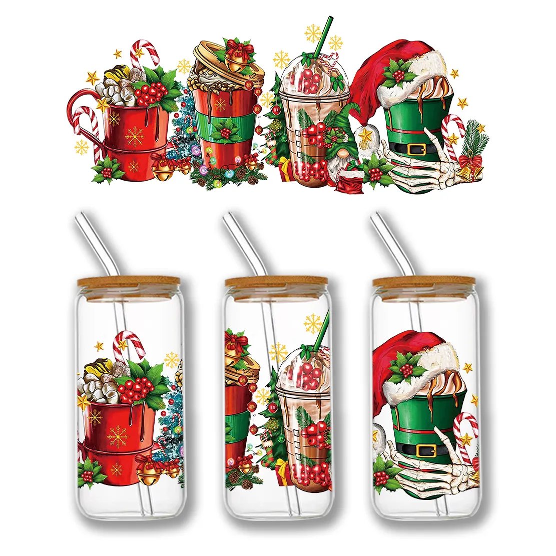 Easter Sticker Egg Bunny Custom UV DTF cold 3D Libbey UV dtf cup wrap 16Oz Waterproof Transfer Printing for Libbey Glass Cup