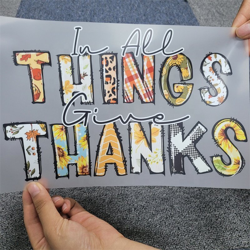 New Design Autumn Heat Transfer Printing Fall Vibes Thanksgiving DTF transfer for Clothes Shirt