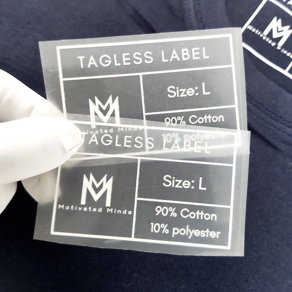 Custom Clothes Neck Size Logo Iron On Labels, Flexible Clothing Label Heat Transfer Logo Tagless Shirt Tags