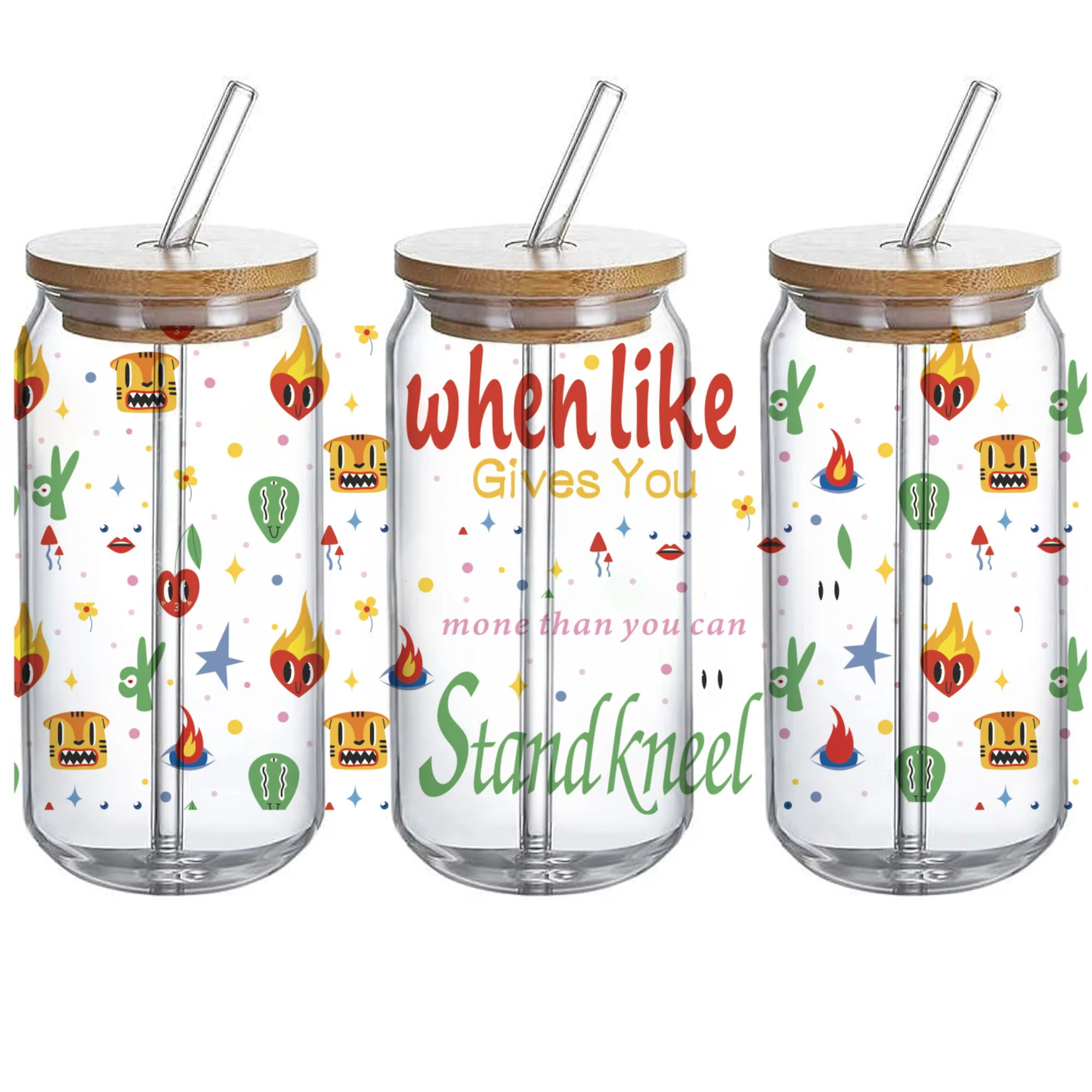 Custom 16 oz UV DTF Cup Wrap Water Transfer Printing Heat Transfer on Glass and Pet Washable and Waterproof for Mugs