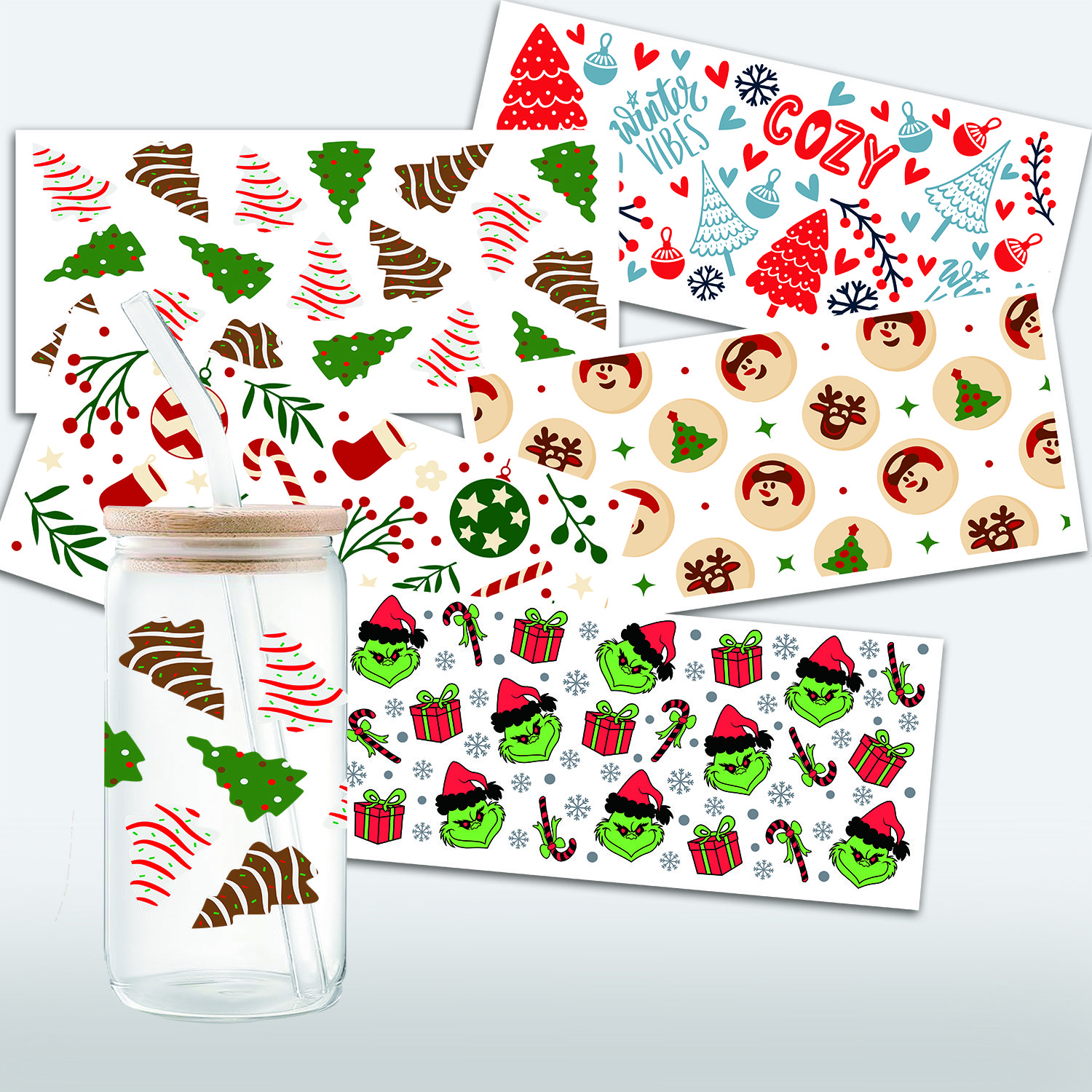 Custom Factory Wholesale Waterproof Printing Logo Wrap 3D Label Decals Glass Cup UV DTF Transfer Stickers For Can