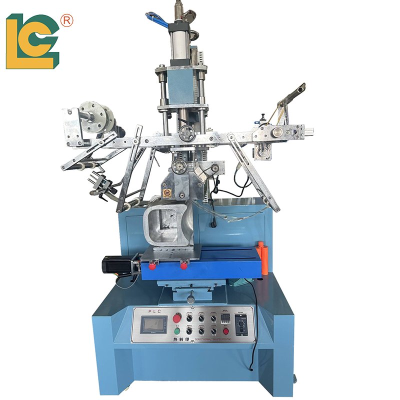 LC Brand PLC control plane and round Heat transfer printing machine for plastic bucket paint drum pail gas can