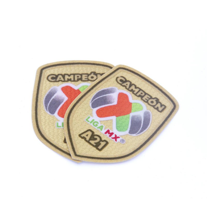Heat Transfer Printed Tatami Background Iron On Patches Custom Football Soccer Embroidery 3D Flock Patch