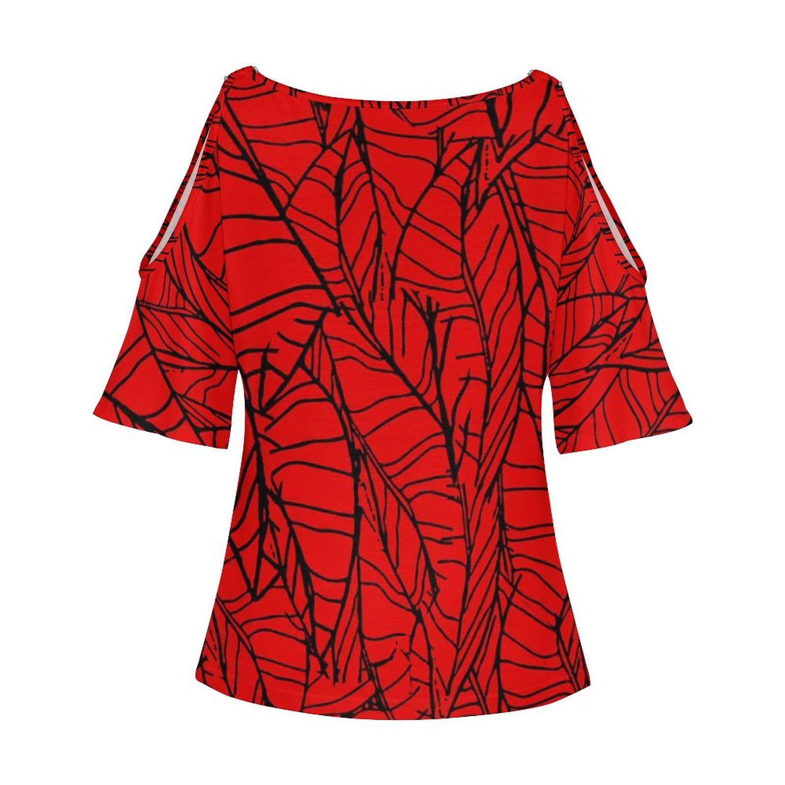 Tapa Floral Pattern Ladies T Shirts Samoan Tongan Tribal Desgin Casual Tops Tee Polynesian Cold Shoulder Tshirt Custom Printing
