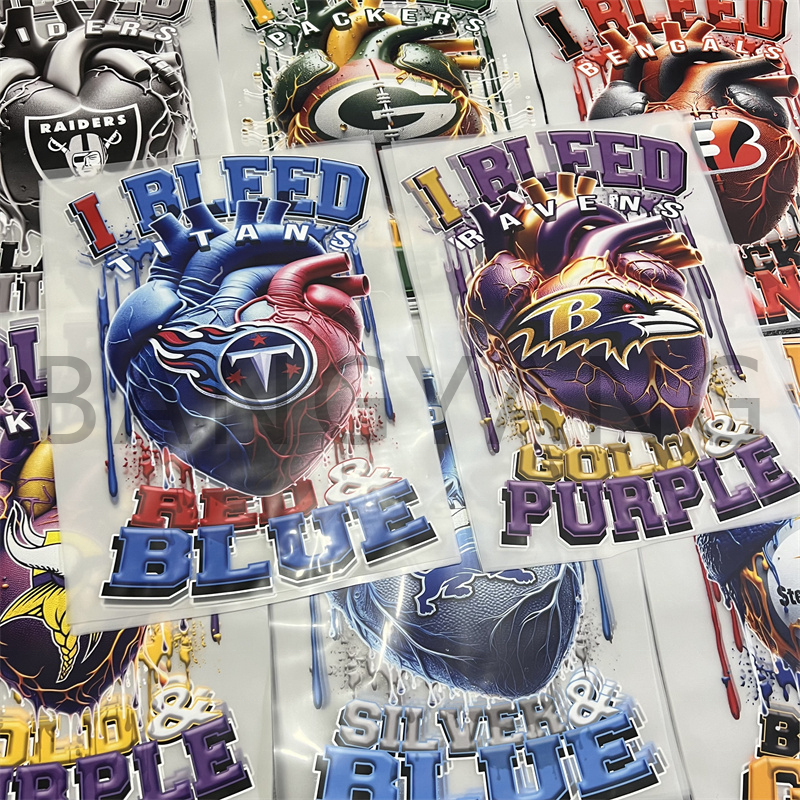 Bangyang Hot selling Stickers Wholesale Customized Brand Logo T Marlet Printing Plastic Sol Heat Transfer Printing