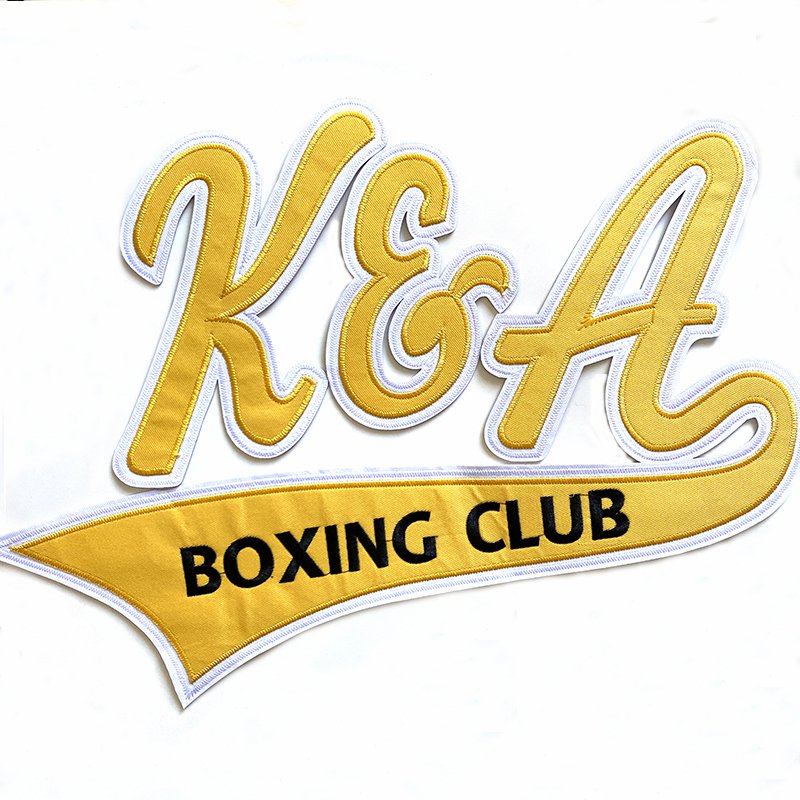 Tackle twill Patch heat transfer press iron on logo Applique embroidery big custom canvas letter patch for Garment accessory