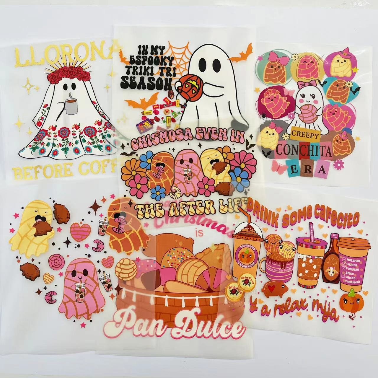 Wholesale Heat Transfer Mexican Conchas design dtf transfer sheets iron on dtf transfers designs ready to press t-shirt