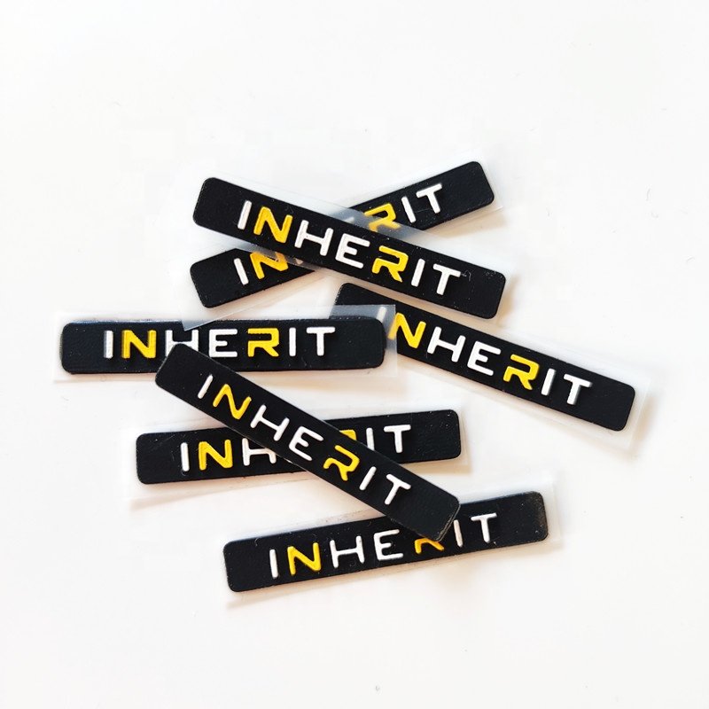 3D pvc raised rubber logo screen printing patch silicone heat transfer vinyl transfer sticker for clothing
