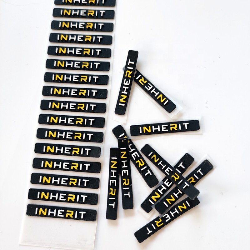3D pvc raised rubber logo screen printing patch silicone heat transfer vinyl transfer sticker for clothing