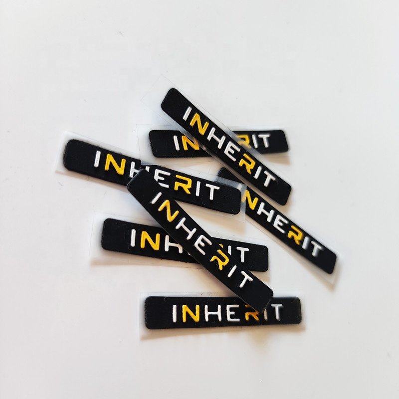 3D pvc raised rubber logo screen printing patch silicone heat transfer vinyl transfer sticker for clothing