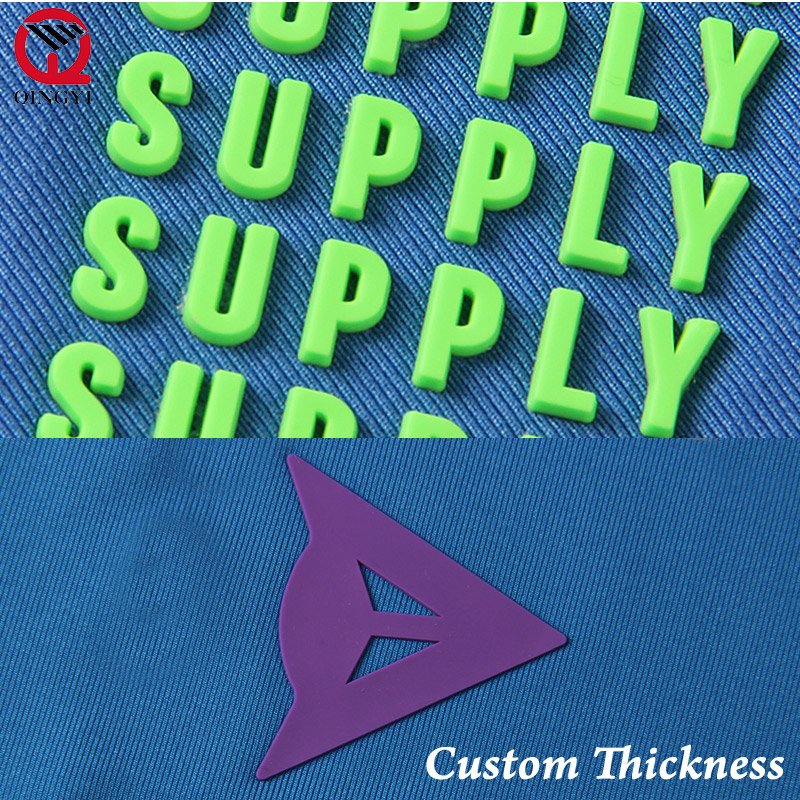 Custom Logo 3D Heat Transfer Printing For DIY Craft T-shirt Thick Silicone Label Transfer Sticker Logo For Clothing
