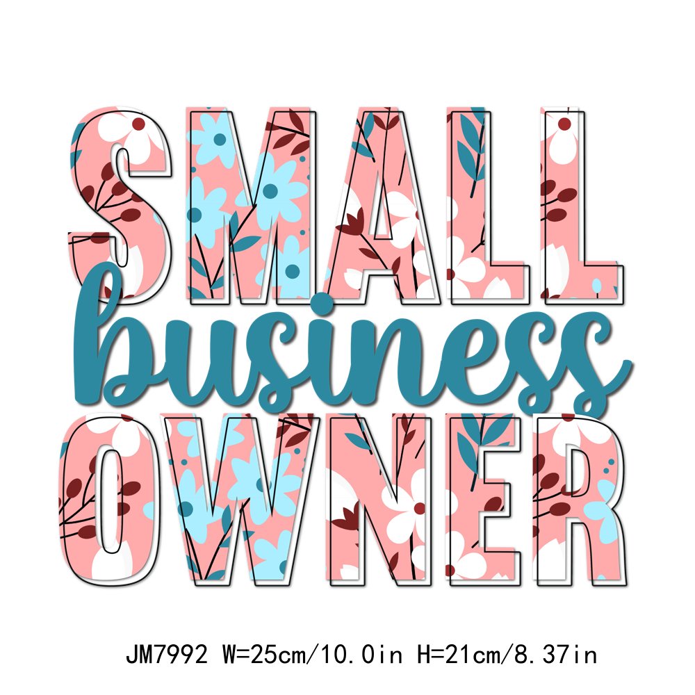Custom Small Business Women Support Letter Logo Print DTF Heat Press Plastisol Iron On Transfer Stickers Label For Girl Clothes