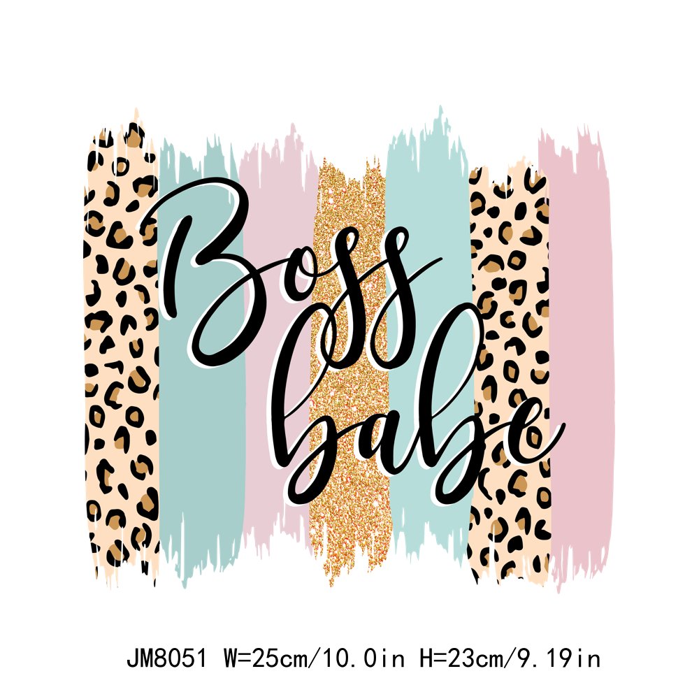 Custom Small Business Women Support Letter Logo Print DTF Heat Press Plastisol Iron On Transfer Stickers Label For Girl Clothes