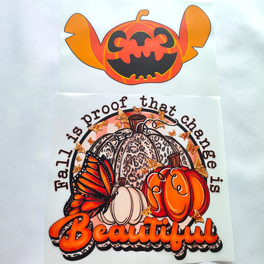 Wholesale Cartoon anime Halloween Pumpkin Ghost boo design printing designs dtf print transfer logo vinyl DTF heat transfer