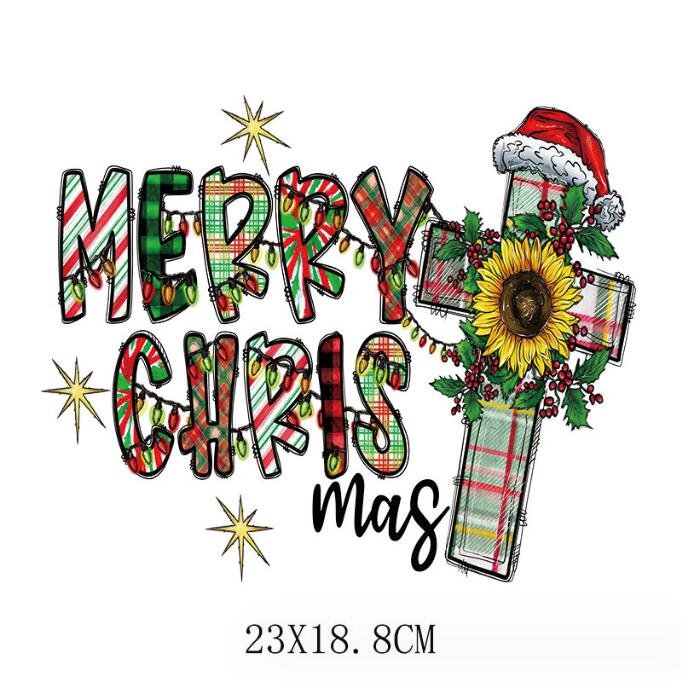 Custom Christmas Ready to press wholesale t shirts dtf screen printed decal heat press stickers transfer printing for clothing