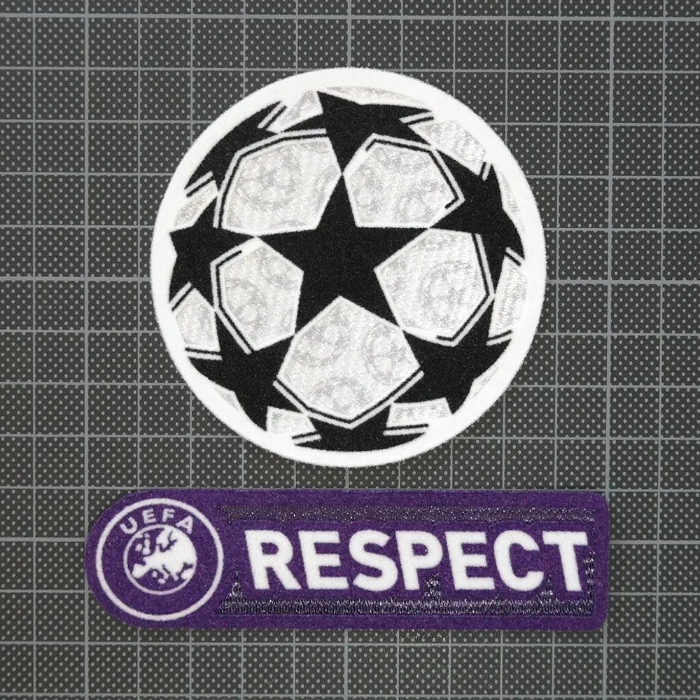 Hot Heat Transfer Sports Soccer Team Club Jersey 3D Flocking Tatami Fabric Custom Flock Champions League Lextra Patch