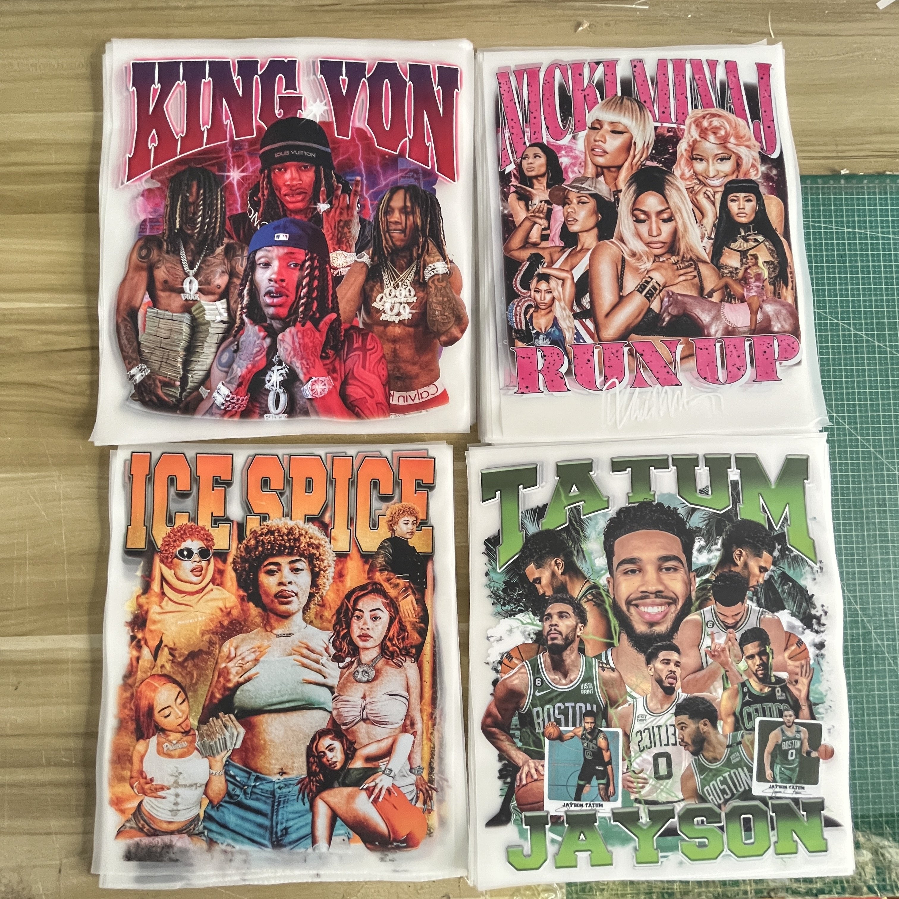 Professional customization heat press sticker transfer printing custom dtf heat transfers dtf transfers for t shirts