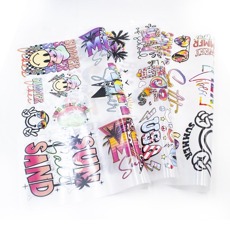 vinyl heat transfer logo custom film screen print transfers label clothe dtf transfers summer stickers for t-shirts