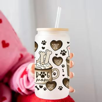 Rainbow Unicorn with Flowers 16OZ Cup Wrap Transfers Waterproof PET Plastisol Screen Printing for Tumblers and Bottles