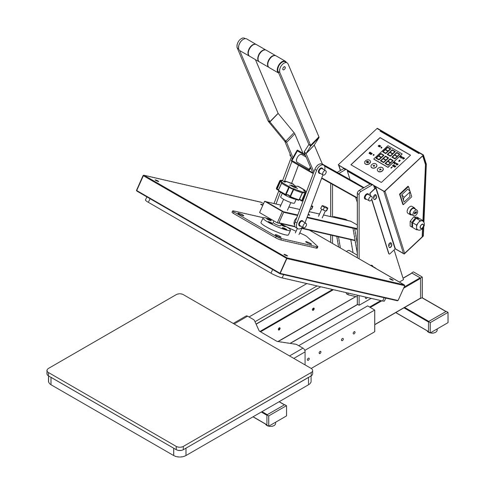 Xingyan 40*60cm Clamshell Heat Press machine with Slide out Bed Flat Sublimation Tshirt Manual High Pressure Heat Press Machine