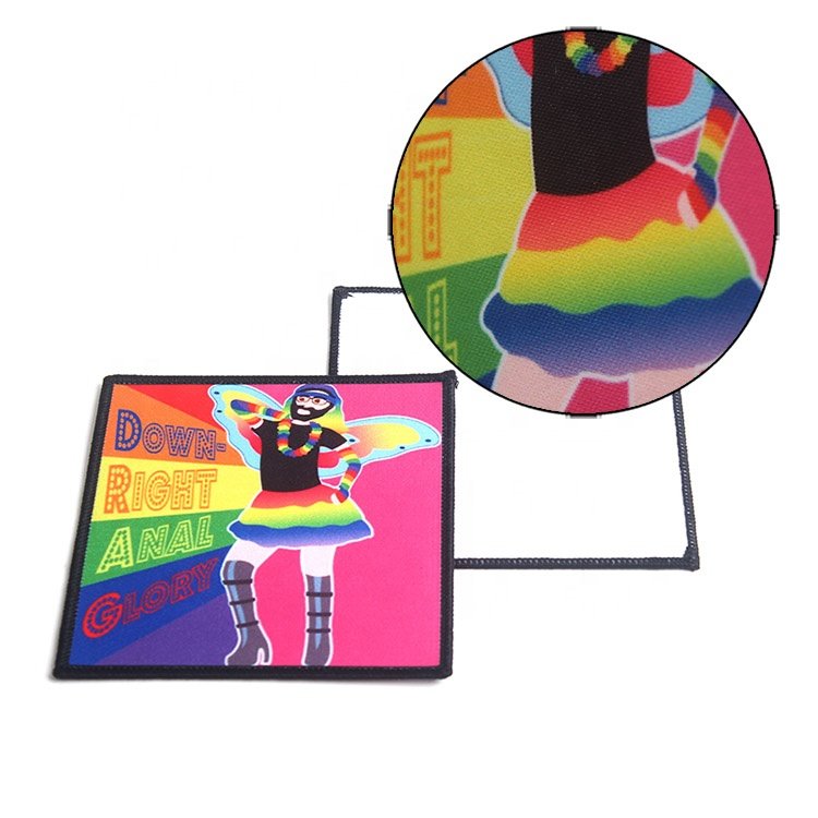 Custom Cartoon Logo Heat Transfer Digital Printed Sublimation Patch Badge for Backpack or Clothing