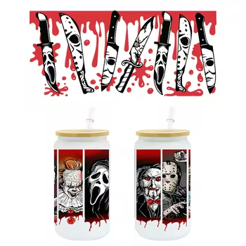 Cartoon Design UV DTF Cup Packaging Custom Waterproof Washable Heat Transfer Water Transfer Printing Metal Plastisol Vinyl