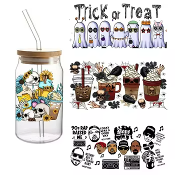 Cartoon Design UV DTF Cup Packaging Custom Waterproof Washable Heat Transfer Water Transfer Printing Metal Plastisol Vinyl