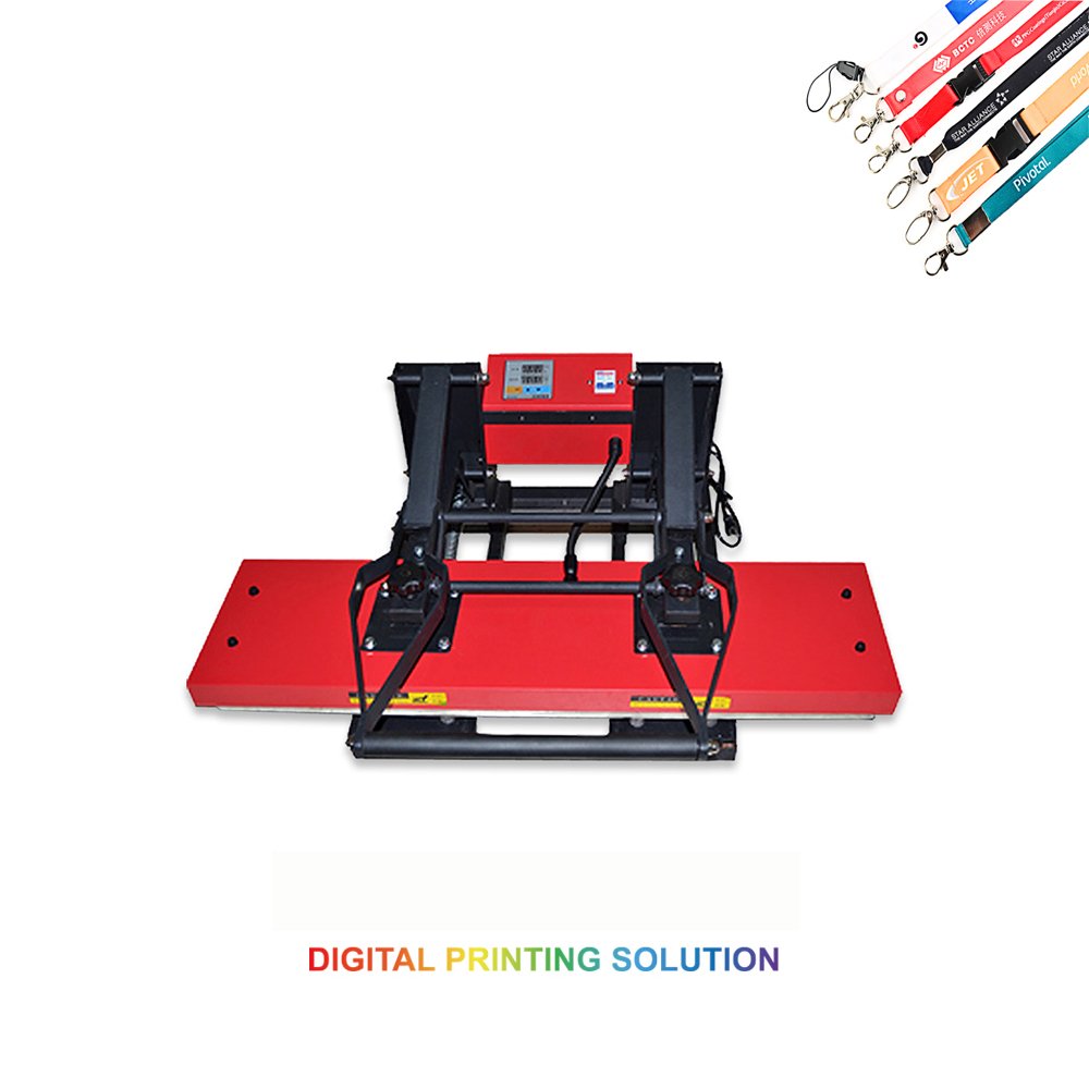 Cheap Price 25x100cm Single Sided Sublimation Ribbon Hydraulic Lanyard Heat Press Transfer Printing Machine for Fabric
