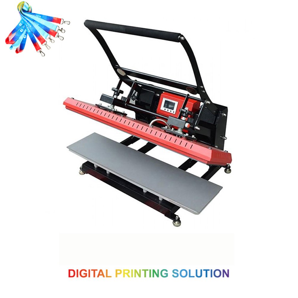 Cheap Price 25x100cm Single Sided Sublimation Ribbon Hydraulic Lanyard Heat Press Transfer Printing Machine for Fabric