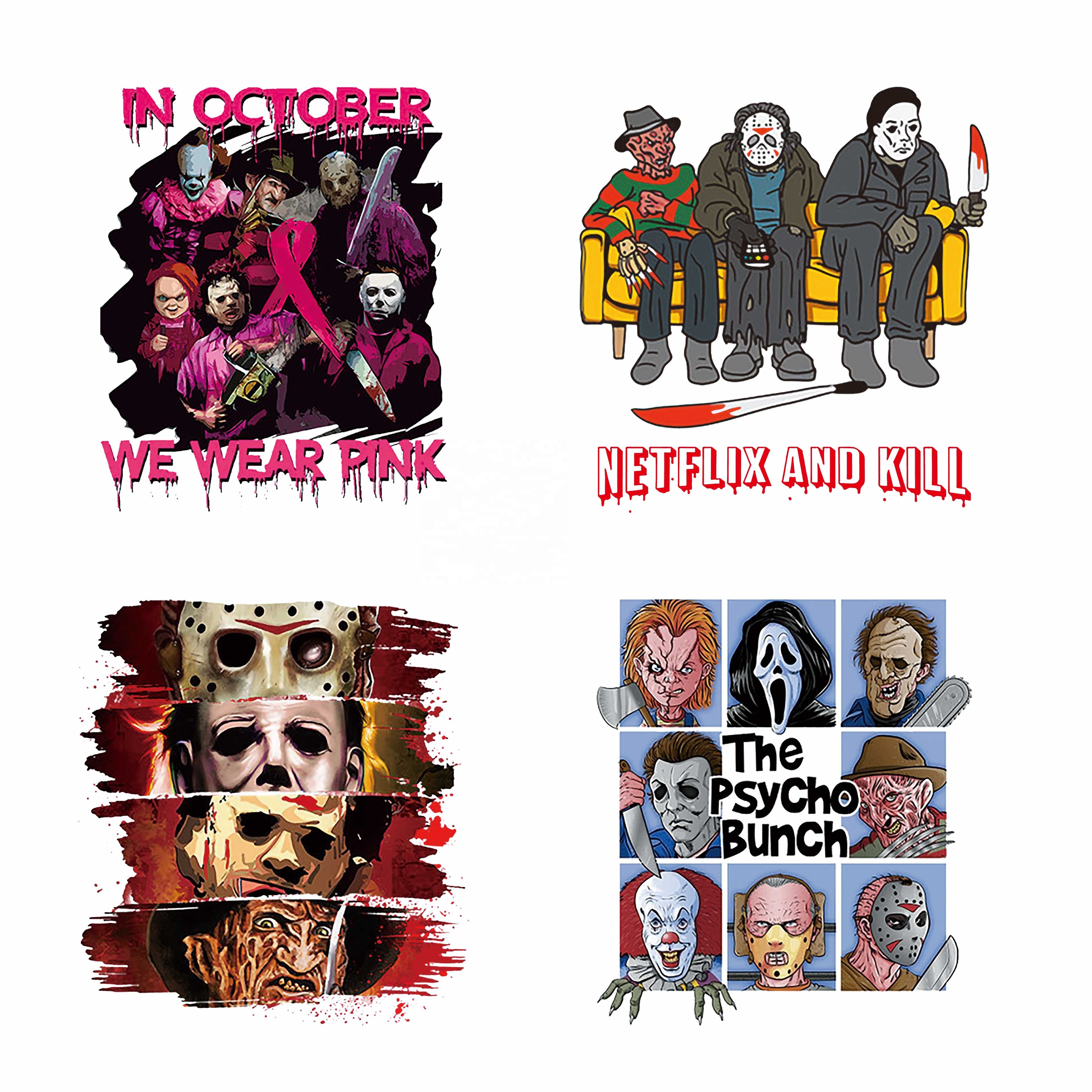 Factory wholesale low moq halloween dtf heat transfers printing vinyl stickers ready to ship heat press logo for t shirts
