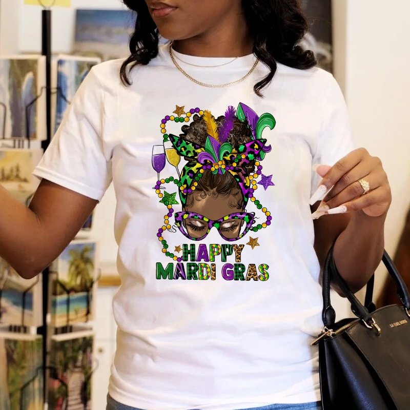 2024 Mardi Gras Designs DTF Heat Transfers Full Color Offset Printing Mardi Gras Heat Transfer Prints For Cloth