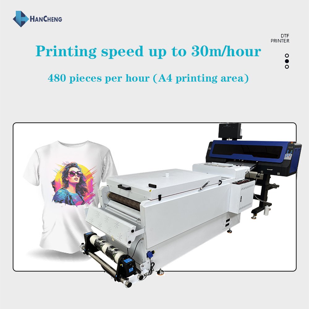 Automatic Multifunctional DTF Printer Large Format 600mm Digital Transfer Printing Film for T-shirt Printing Multicolor