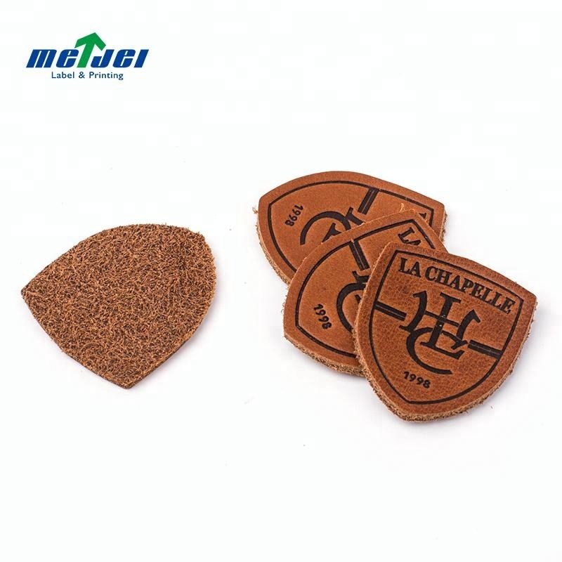 factory custom leather patch for logo heat transfer print