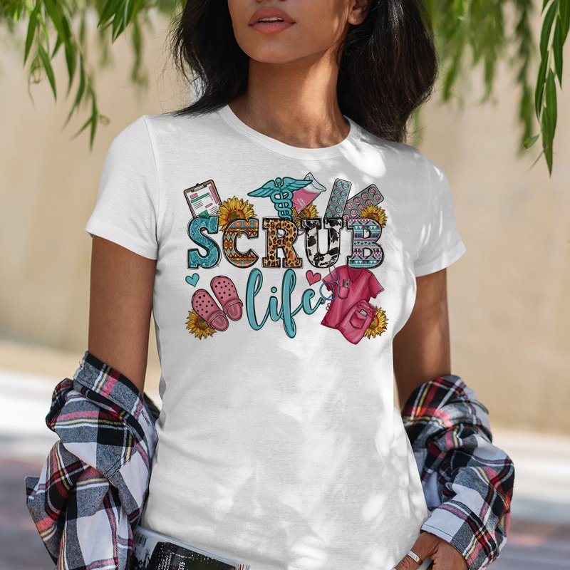 Wholesale Custom Plastisol Heat Transfer Iron On Transfer Print On T Shirt Nurse Gift