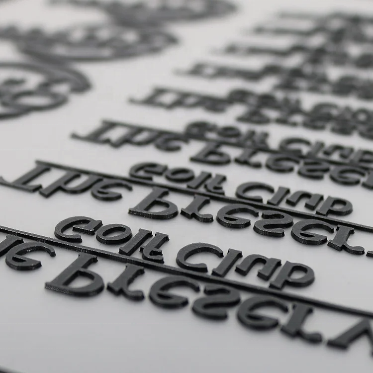 Customized recycled embossed stickers 3d rubber silicone heat transfer printing label dtf heat transfer for t-shirt