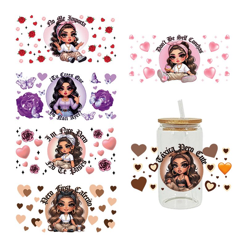 New Arrival Cartoon Customized Transfer Printing Labels Uv Dtf Film Designs Vinyl Sticker Cup Wrap Uv Transfer And Dtf Sticker