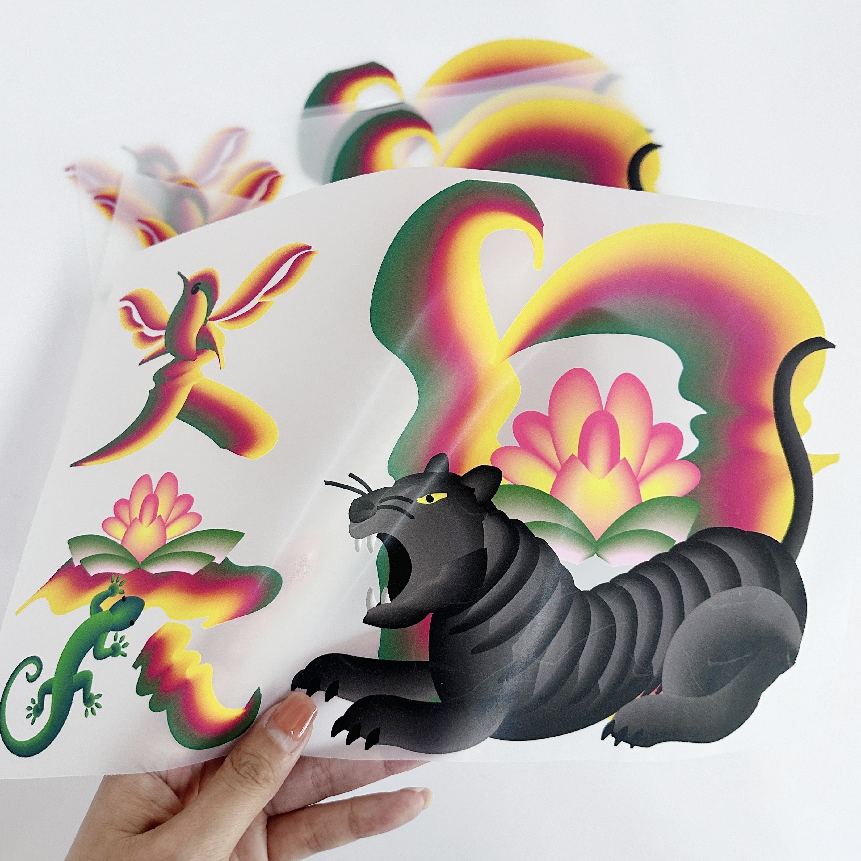 Custom DTF Transfer Print Cool Garment Stickers Cartoon Heat Transfer Printing DTF Irin on Heat Press for t-shirt