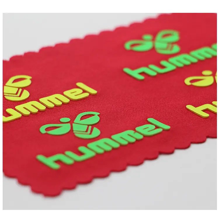 23 years factory custom high density iron on garment clothing silicone 3D heat transfer printed label