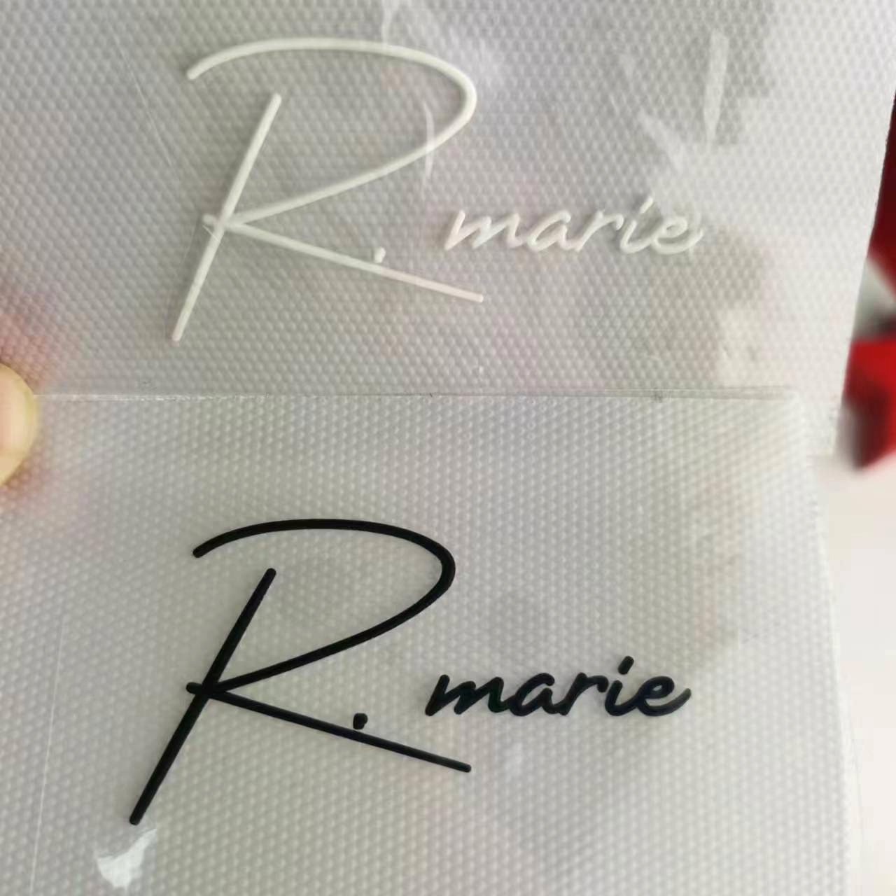 23 years factory custom high density iron on garment clothing silicone 3D heat transfer printed label