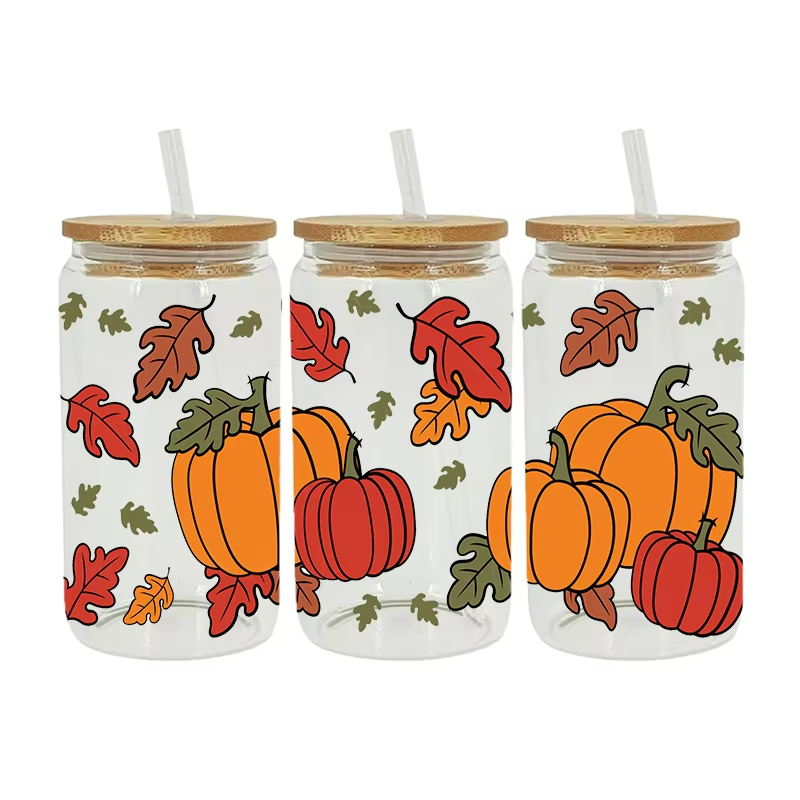 16oz Waterproof UV DTF Cup Wraps Custom Size Plastisol Transfer Printing for Tumblers & Mugs Washable and Durable