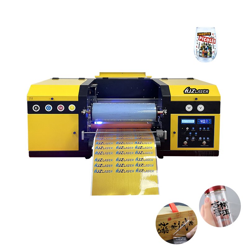 HJZ Laser Sticker Printer with Vacuum Platform for mug bottle acrylic print and Transfer 2 IN 1 Funsun A3 UV DTF Printer