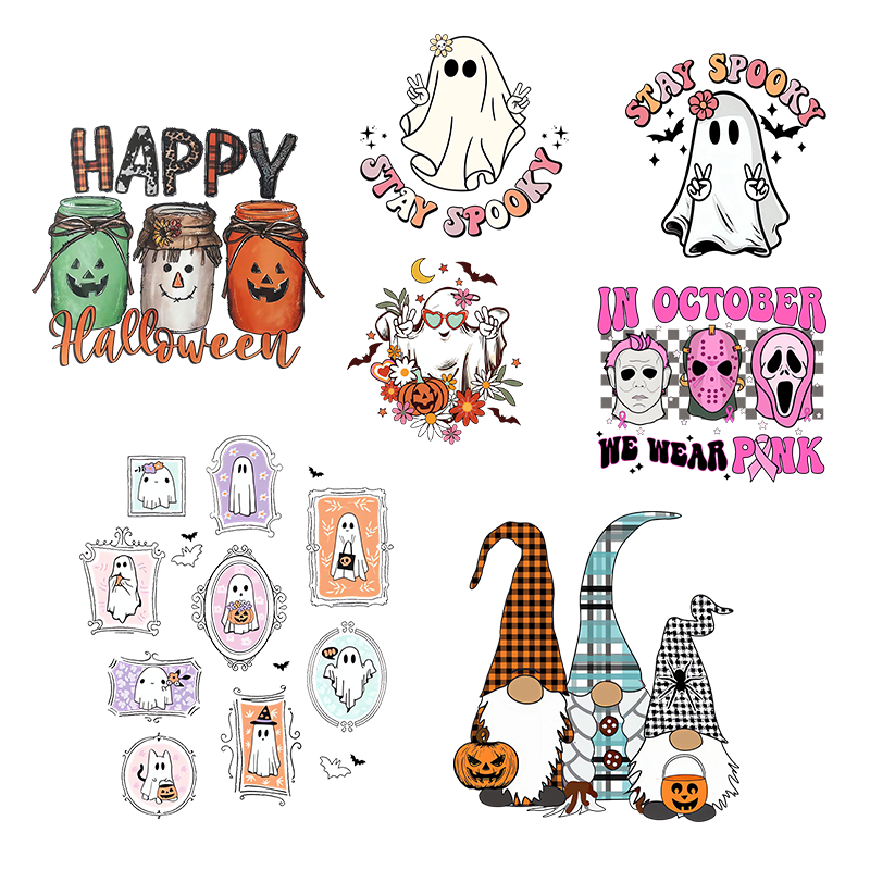 Wholesale Customizable All Saints' Day Logo Heat Transfer Printing DTF Washable Design for T-Shirts Clothing