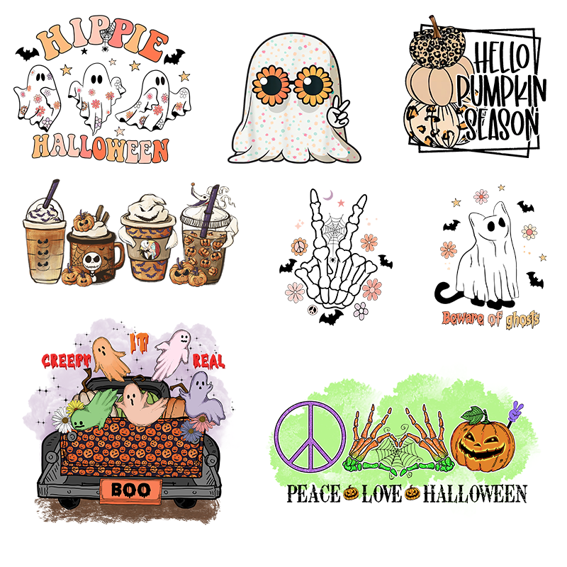 Wholesale Customizable All Saints' Day Logo Heat Transfer Printing DTF Washable Design for T-Shirts Clothing