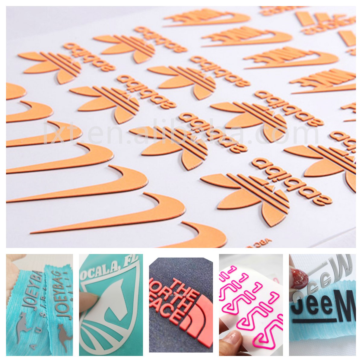 Patch 3D Glossy Silicone Heat Transfer LOGO Label T Shirt Screen Printing Silicone Rubber For T-Shirt