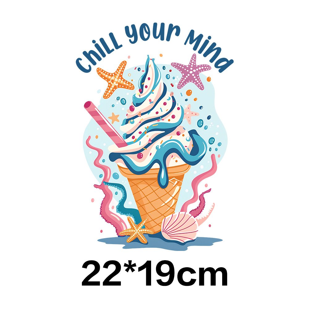 Ice cream sticker, dtf transfer printing, hot dtf printing design, dtf cotton t-shirt sticker