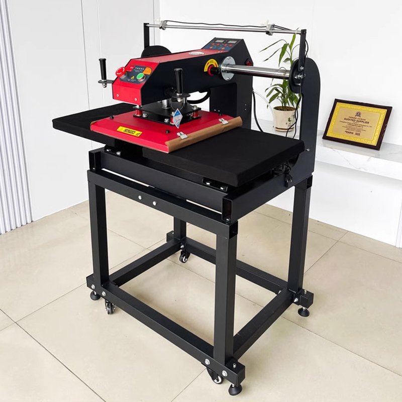 38x38cm Double station pneumatic heat press machine for t shirt Work with DTF printer the best Printing machine for clothes