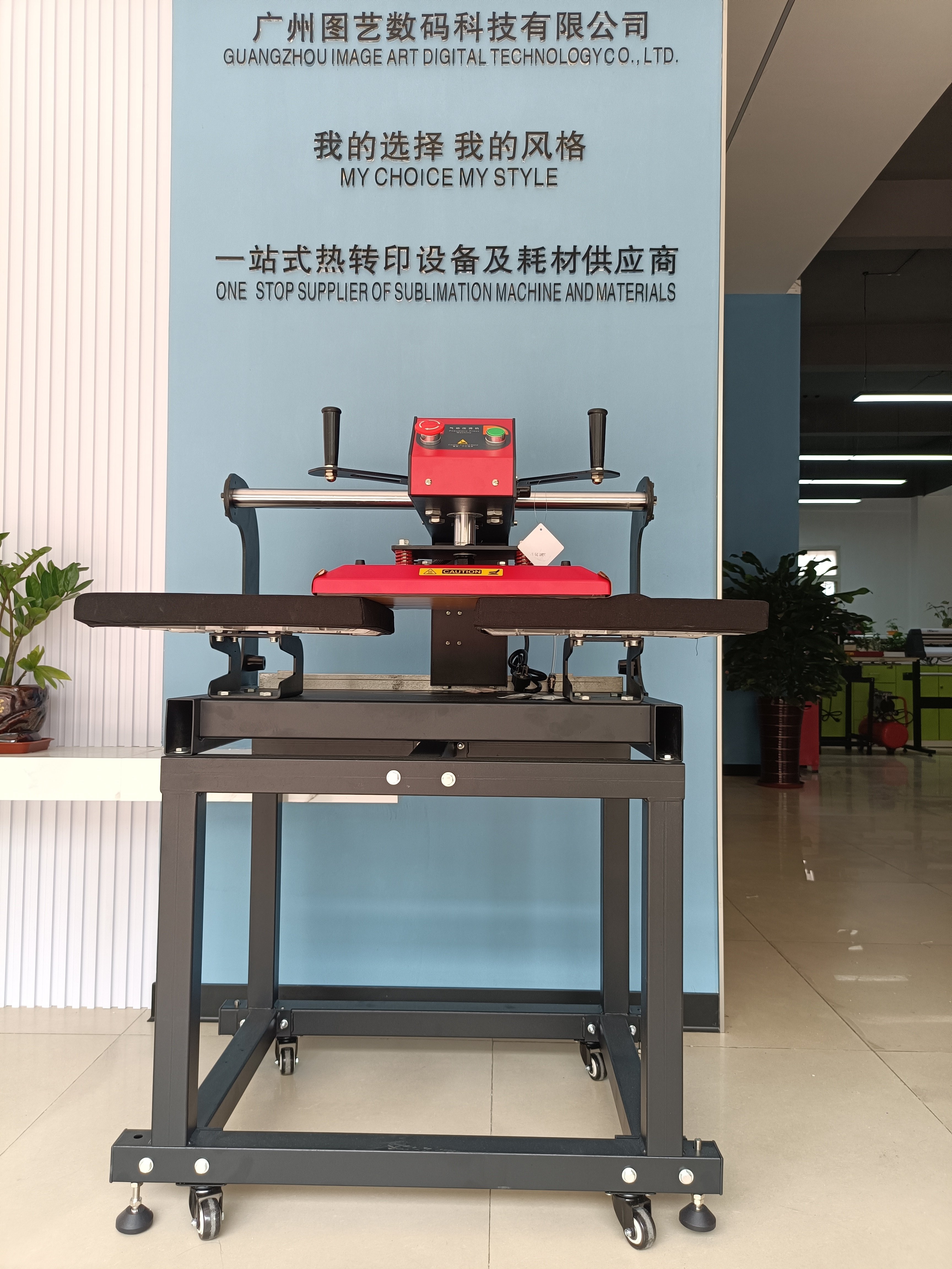 38x38cm Double station pneumatic heat press machine for t shirt Work with DTF printer the best Printing machine for clothes